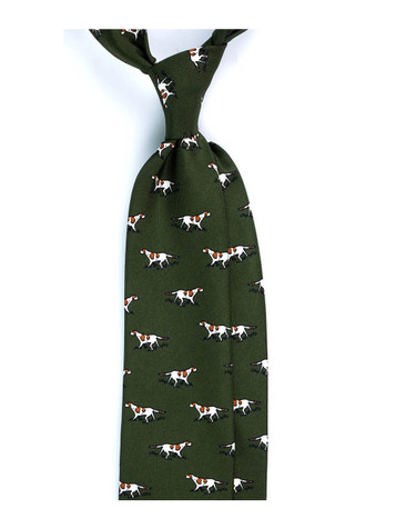 Don Mimi Italian Handmade Dog Pattern English Silk Tie