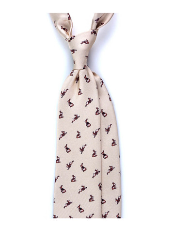 Zaza Italian Handmade Hare Pattern Silk Tie