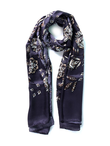 Don Mimi Francesca Print 100% Silk Satin Scarf