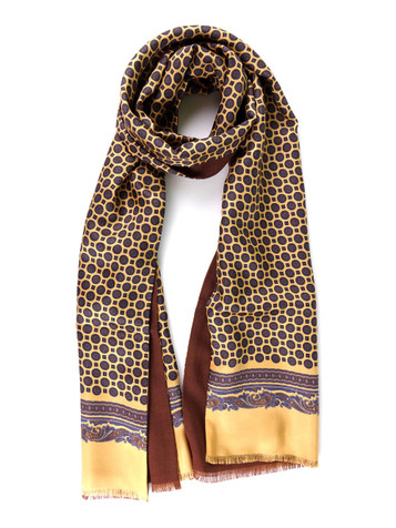 Don Mimi Cammeo 2 Layer Silk And Wool Scarf