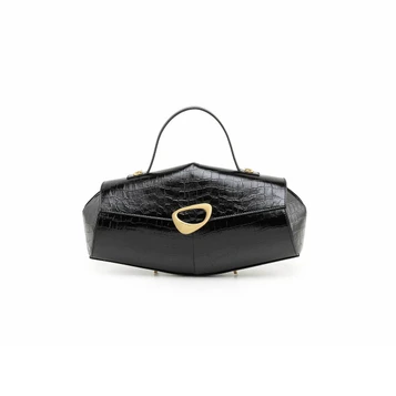 Arcadia Calipso Top Handled Croc Print Leather Handbag