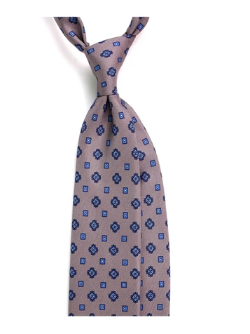 Don Mimi Salerno Handmade 3 Fold Printed Italian Silk Tie