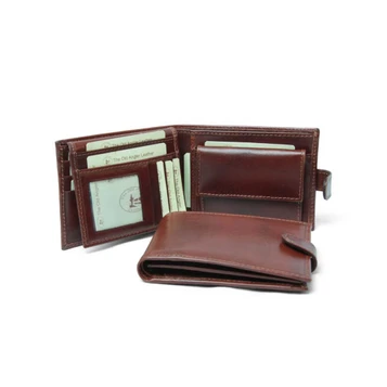 Old Angler Leather ID Bi-Fold Coin RFID Wallet 