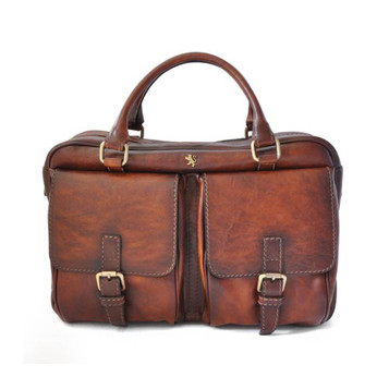 Pratesi Montalcino Italian Leather Zip Top Briefcase