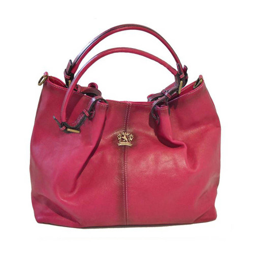 Pratesi Aged Leather Bucket Hobo Handbag