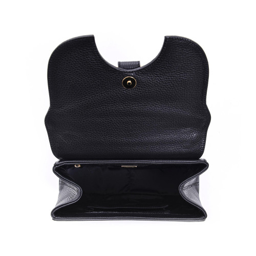 Carbotti Italian designer Leather Metal Ring Grab Handbag - Attavanti