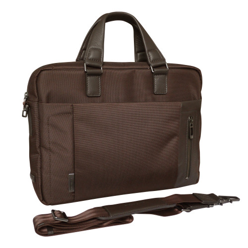 Nylon and leather laptop bag