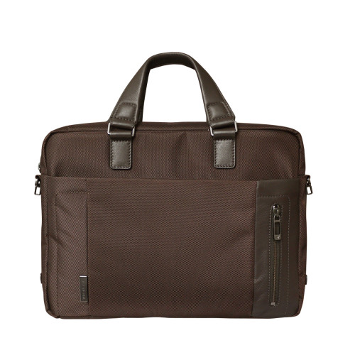 Nylon and leather laptop bag