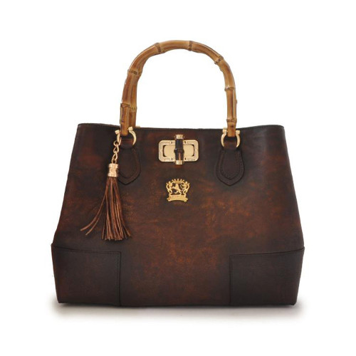 Pratesi Bambu Aged Leather Tote Handbag