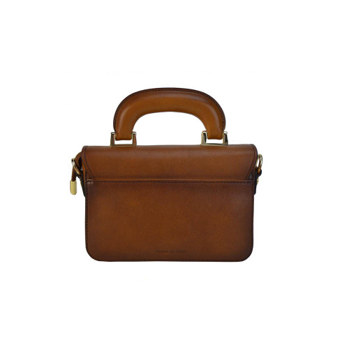 Pratesi Piano Aged Leather Cross Body Grab Handbag