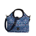 Bonfanti Leather and Liberty Strawberry Thief Grab Handbag - Blue