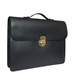 Boldrini Italian Leather Flap Over Slim Briefcase - Black