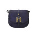 Pratesi Italian Leather Cross Body Satchel Shoulder Bag Dark Blue