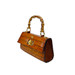 Pratesi Luci Italian Croc Leather Bambu Baguette Grab Bag