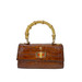 Pratesi Luci Italian Croc Leather Bambu Baguette Grab Bag - Brown