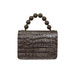 Roberta Gandolfi Italian Croc Print Leather Grab Handbag - Mink Grey