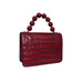 Roberta Gandolfi Italian Croc Print Leather Grab Handbag - Red