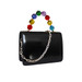 Roberta Gandolfi Crystal Italian Patent Leather Grab Handbag - Black Multi