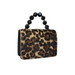 Roberta Gandolfi Crystal Italian Leopard Print Grab Handbag - Black