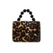 Roberta Gandolfi Crystal Italian Leopard Print Grab Handbag - Black