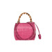 Buti Minny Mini Croc Print Leather Bamboo Grab Handbag