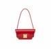 Arcadia Trapeze Smooth Patent Leather Baguette Shoulder Handbag 