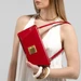 Arcadia Trapeze Smooth Patent Leather Baguette Shoulder Handbag 
