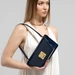 Arcadia Trapeze Smooth Patent Leather Baguette Shoulder Handbag 