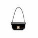 Arcadia Trapeze Smooth Patent Leather Baguette Shoulder Handbag 
