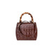 Buti Minny Mini Croc Print Leather Bamboo Grab Handbag - Brown