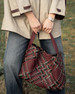 Ghibli Woven Italian Mix Leather Hobo Bucket Bag