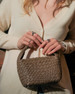 Ghibli Woven Italian Leather Compact Grab Bag