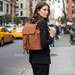 Dust Bonded Suede And Leather Small Backpack