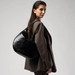 Arcadia Iole Croc Print Leather Large Hobo Shoulder Bag