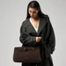 Arcadia Arisa East West Suede Leather Tote