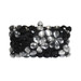 Anna Cecere Italian Designed Fiori Jewel Clutch Evening Bag - Black