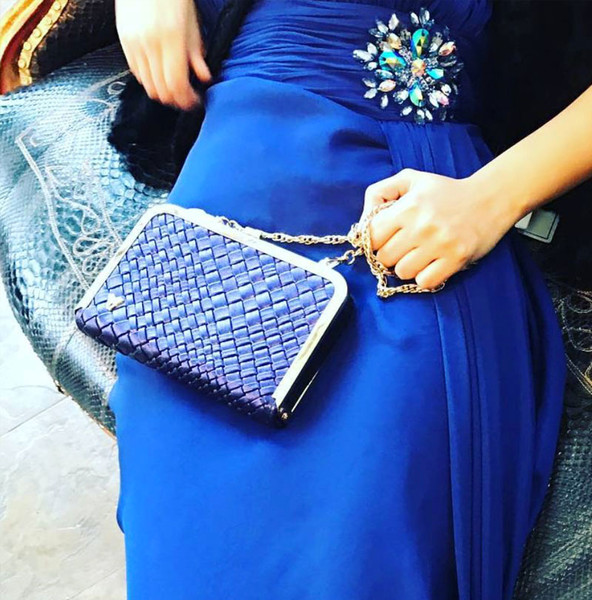 Royal blue and silver clearance clutch bag