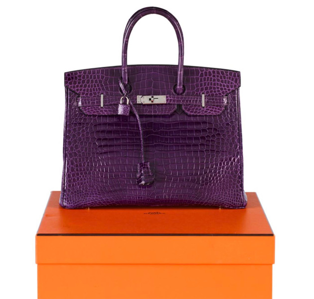 Hermes purple birkin sales crocodile skin