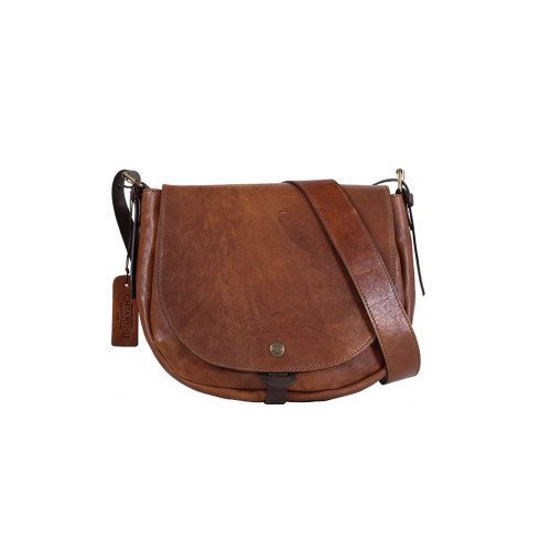 Chiarugi Classic Italian Leather Saddle Shoulder Bag