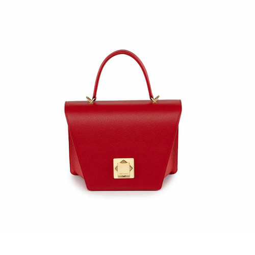 Arcadia Trapeze Pebble Leather Grab Handbag