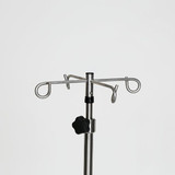 Aluminum Base Stainless Steel IV Pole 4 Hook Top MCM208