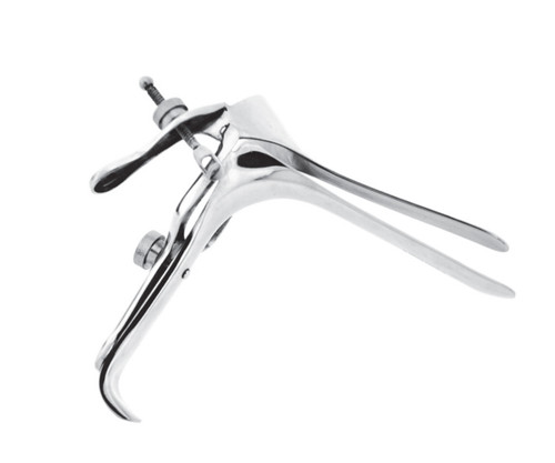 BR Surgical BR70-10045 Graves Vaginal Speculum 1.375 x 4  Inches Medium 45 Degree Angle Right Side Open