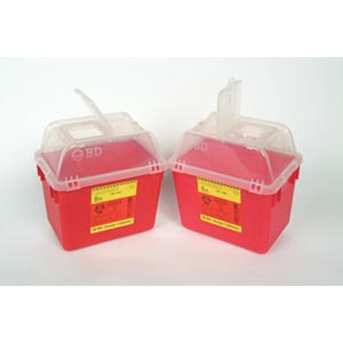 BD 8 Quart Red Funnel Top Nesting Sharps Containers 305344