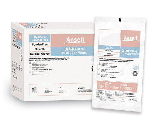 Derma Prene Isotouch White Powder-Free Synthetic Surgical Gloves Size 6 Case of 200 Pairs Ansell 20685760 Derma Prene Isotouch White Powder-Free Synthetic Surgical Gloves Size 6 Case of 200 Pairs Ansell 20685760