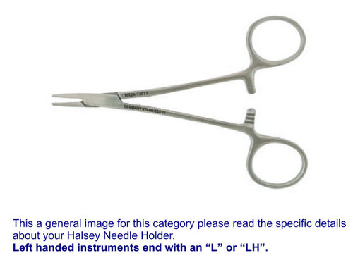 Left Handed TC Halsey Needle Holder Serrated 5 Inch BR24-14013-L