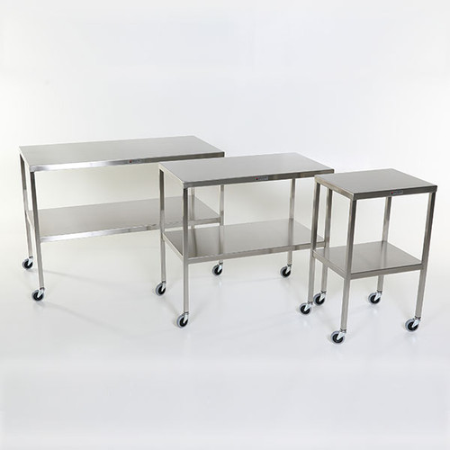 Stainless Steel Instrument Back Table with Shelf 16X20X34 MCM 501
