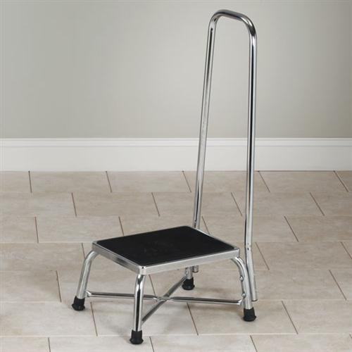 Clinton Chrome Bariatric Step Stool with Handrail