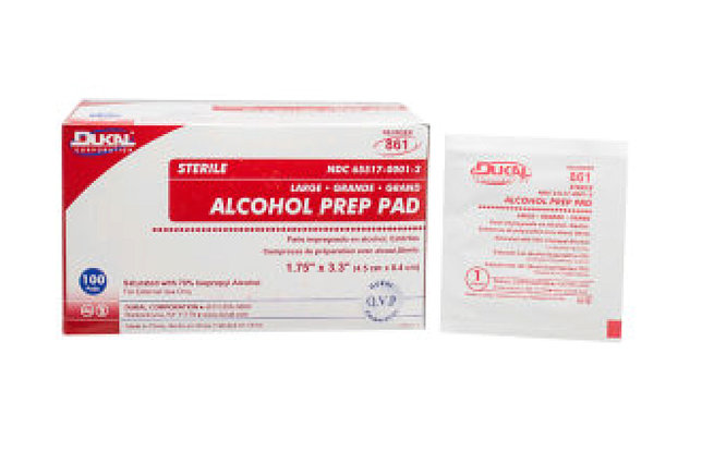 Large Alcohol Prep Pads 2 Ply Sterile Case of 1000 Dukal 861
