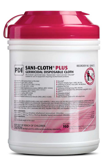 PDI Sani-Cloth Plus Germicidal Disposable Wipes Large Case Q89072