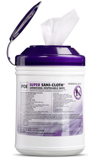 PDI Super Sani-Cloth Germicidal Disposable Wipes Large Packets Case H04082